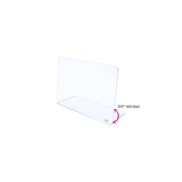 Niesschutz, L-Winkel, 90° Winkel, 600 x 300 x 295 mm, Acryl 