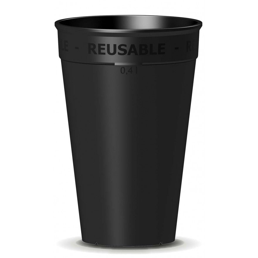 Coffee to go Becher schwarz 0,30 l Mehrweg Kaffeebecher mit oder ohne Deckel bestellbar